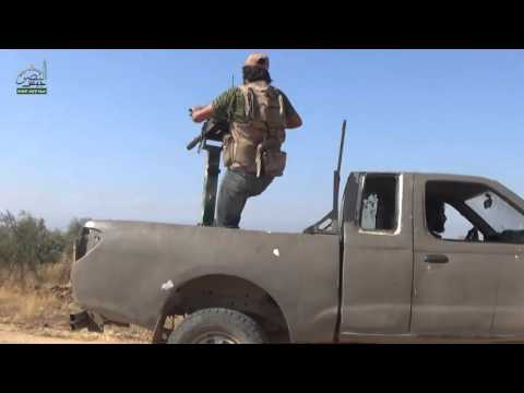 استهداف تحصينات قوات النظام في حاجز الحماميات في ريف حماة بوساطة رشاش 14.5 من قبل جبهة الإنقاذ المقاتلة