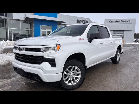 2026 Chevrolet Silverado 1500 Crew Cab Short Box 4-Wheel Drive RST in White for sale at Boyer Chevrolet Lindsay Ltd. in Lindsay, ON