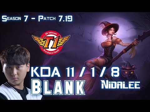 SKT T1 Blank NIDALEE vs JARVAN IV Jungle - Patch 7.19 KR Ranked