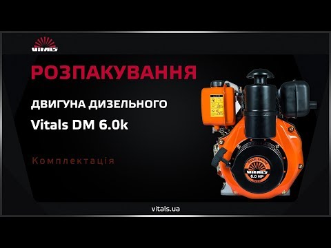 Розпаковка дизельного двигуна VITALS DM 6.0k (6 к.с., шпонка 25.4 мм)