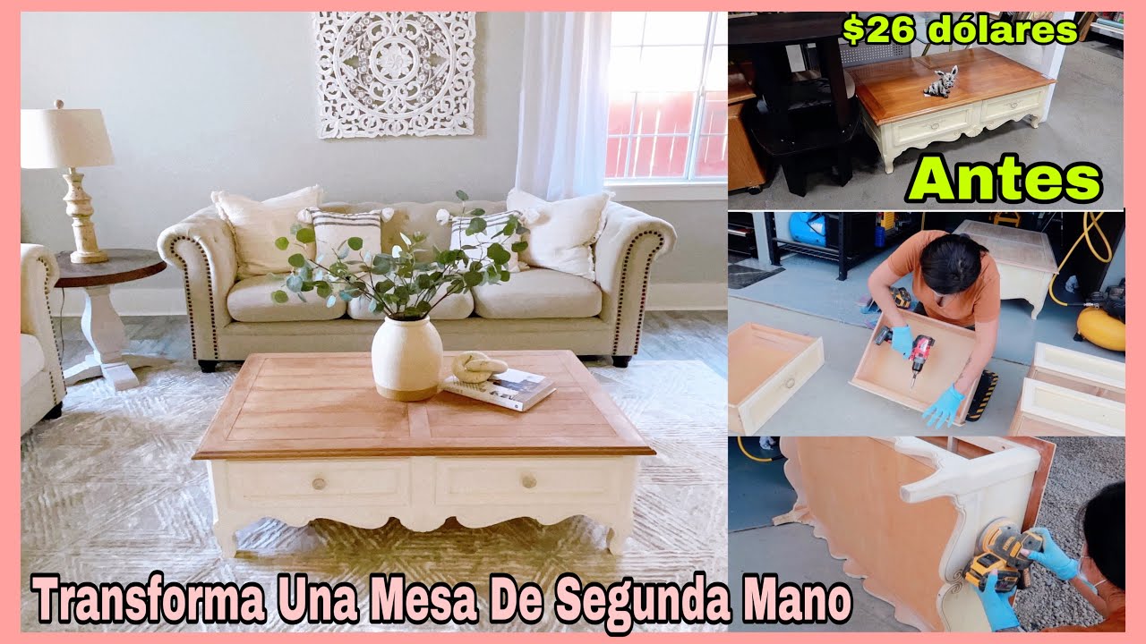 Transformando Una Mesa De Segunda Mano De $26 Dolares A $800 Dolares ETHAN ALLEN Coffee Table