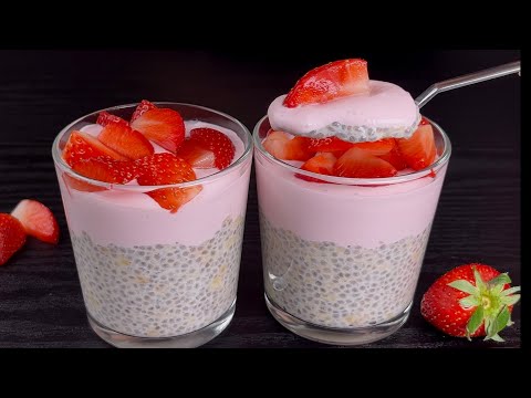 I have 1 glass a day and lose weight -10 kg! 🍓 Chia pudding in 5 minute No bake Simple and delicious