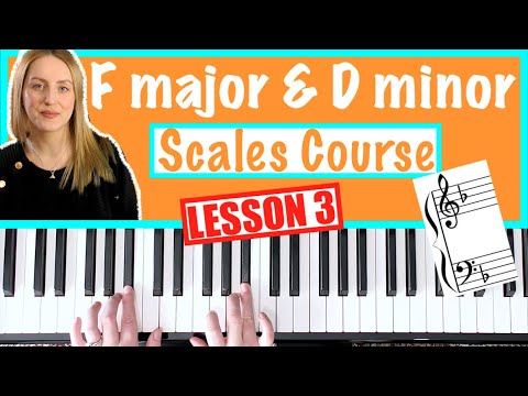 How to play F major & D minor Piano Scale [SCALES COURSE Lesson 3]