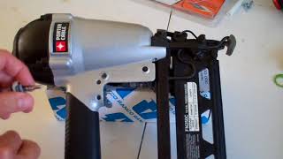porter cable nailer trigger assembly air leak remove install FN250C