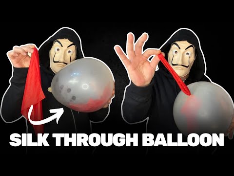 SILK THROUGH BALLOON 🪄 MAGIC TRICK TUTORIAL #magic #tricks #tutorial