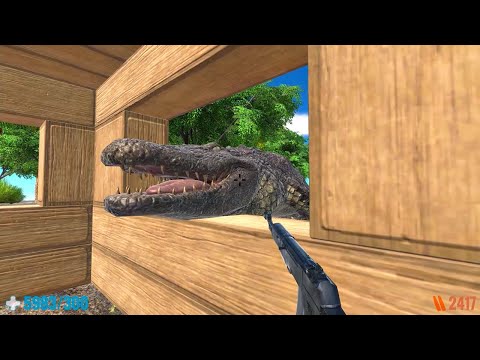 Purussaurus Hunting Me in the Amazon Rainforest. FPS Perspective! Animal Revolt Battle Simulator