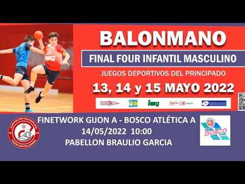 FINETWORK GIJÓN A - BOSCO ATLÉTICA A Final Four balonmano infantil masculina 22 Juegos  Principado