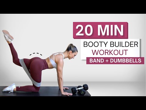 20 min BOOTY BUILDER WORKOUT | Legs and Glutes | Dumbbells + Booty Band