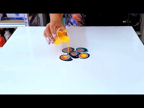 My Absolute Favorite Flower Paintings with Just Paint and Water! - Acrylic Pouring