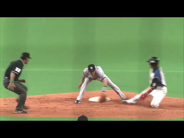 5回裏 ベテラン健在!! ドラゴンズ・荒木＆谷繁 昨年盗塁王・ファイターズ陽の盗塁を阻止!! 2014/5/20 F-D