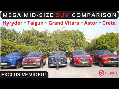 Toyota Hyryder Hybrid vs Maruti Grand Vitara vs Hyundai Creta vs MG Astor vs Volkswagen Taigun