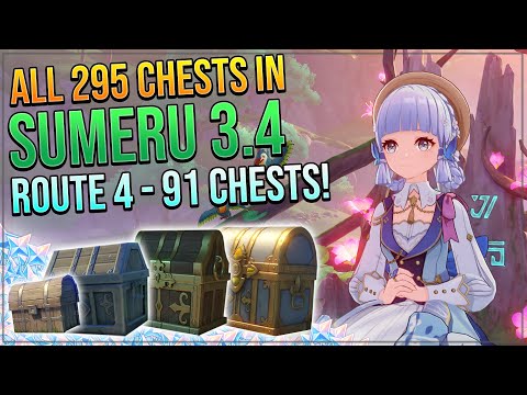 Genshin Impact 3.4 Complete Chest Guide! 295 Chests! Desert of Hadramaveth! | ROUTE 4 - 91 CHESTS!