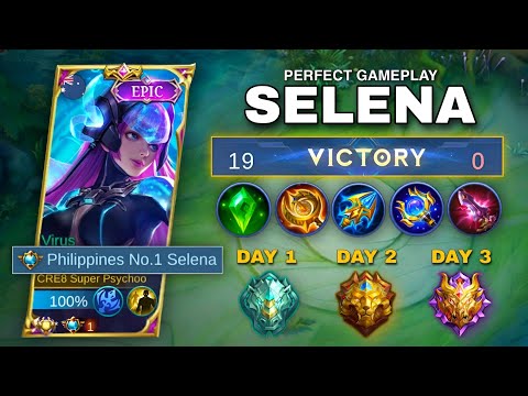 SELENA 300 IQ PERFECT GAMEPLAY + SUPER AGGRESSIVE ROTATION | SELENA ITEM BUILB - TOP GLOBAL SELENA