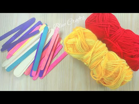 Wow !! Super Easy Woolen Craft Ideas For Beginners At Home | Ice Stick Craft Ideas