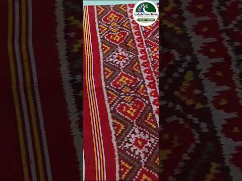 Red Selari Border Chandabhat Motifs Chaniya Choli Dupatta Single Ikat 8 Ply Silk