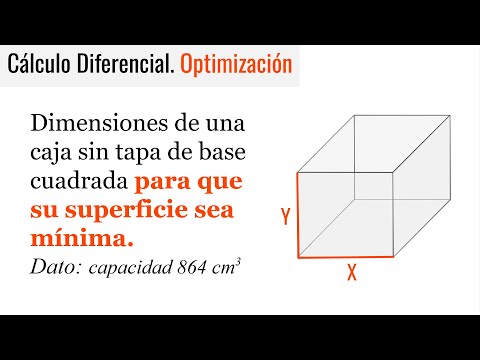 SUPERFICIE MÍNIMA DE UNA CAJA CONOCIENDO LA CAPACIDAD. Optimización. Cálculo Diferencial
