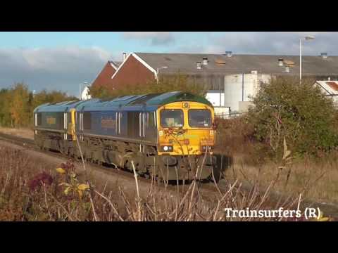Freightliner Class 66 No's. 66623 + 66615 on 0K99 @ Denton Junction on 05.11.16 - HD