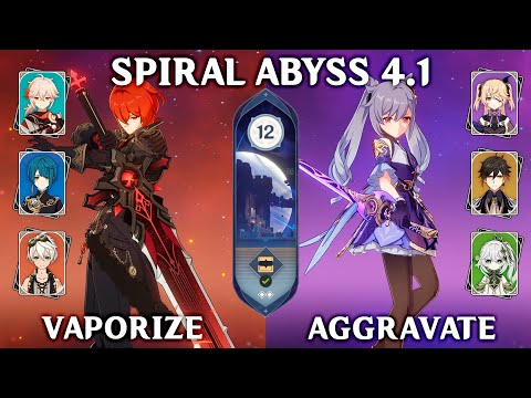 Spiral Abyss 4.1 Floor 12 9 Stars. C1 Diluc Vaporize and c2 Keqing Aggravate. Genshin Impact 4.1
