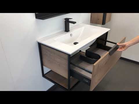 Обзор мебели для ванной Comforty Bonn 90 дуб дымчатый