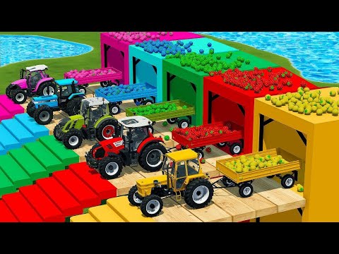 LOAD AND TRANSPORT GIANT DUCKS WITH FENDT TRACTORS AND JCB LOADERS - Farming Simulator 22