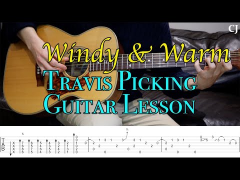 Windy & Warm - Chet Atkins/Tommy Emmanuel (With Tab) | Watch and Learn Travis Picking Guitar Lesson