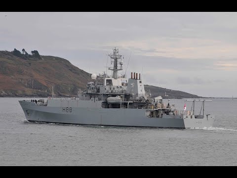 HMS ENTERPRISE H88 LEAVES DEVONPORT NAVAL BASE AT PLYMOUTH HOE - 11th October 2018