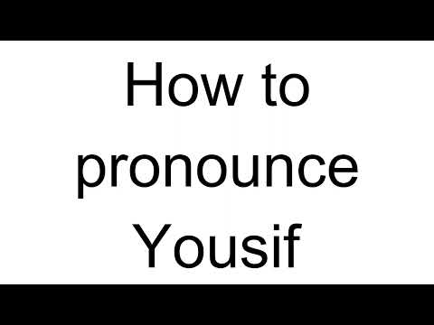 How to Pronounce Yousif (Arabic)