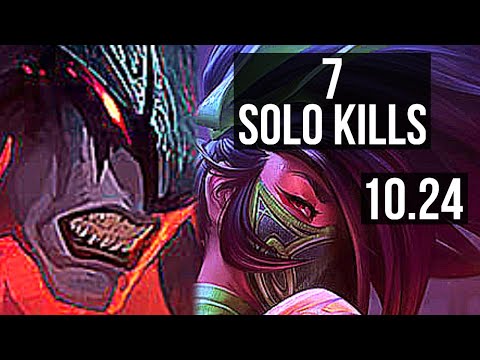 AATROX vs AKALI (TOP) | Quadra, 7 solo kills, 18/2/4, Legendary, 300+ games | KR Diamond | v10.24