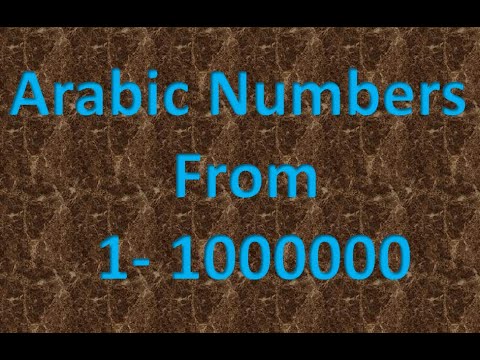 Learning Numbers in Arabic from 1-1000000 million - learning local spoken Arabic