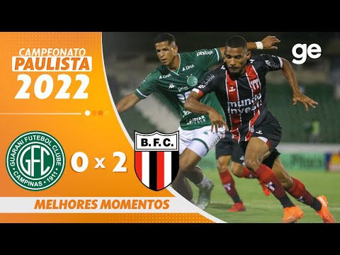 GUARANI 0 X 2 BOTAFOGO-SP | MELHORES MOMENTOS | 5ª RODADA PAULISTA 2022 | ge.globo