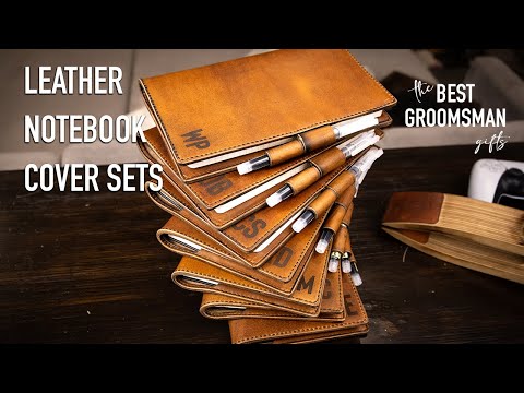 Making 7 Leather NOTEBOOK COVERS for Groomsman Gifts