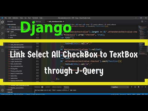 How to link Select-all Check Box to Text Box in Django through J-Query