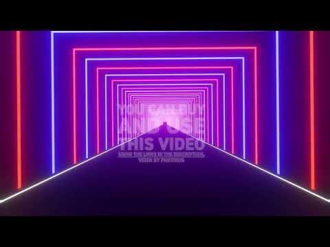 Long Corridor In Neon Arches // Royalty-Free Stock Footage