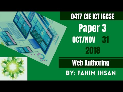IGCSE ICT 0417/P31/2018 October-November Web page