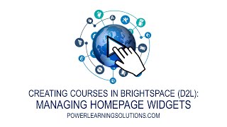 Managing D2L Homepage Widgets