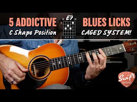 5 Addictive Blues Licks in C Position - Soloing with the CAGED System!