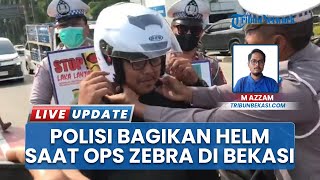 Aksi Humanis Operasi Zebra: Polisi Bekasi Bagikan Helm untuk Edukasi Keselamatan Berkendara