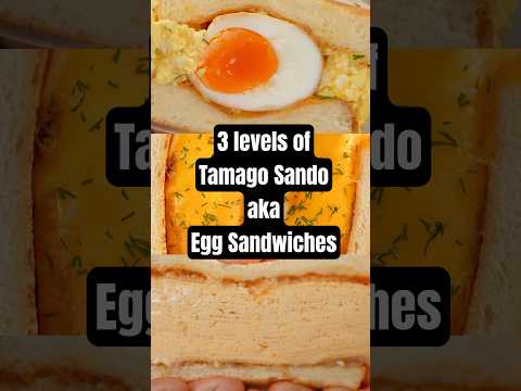 3 levels of Japanese egg sandwiches