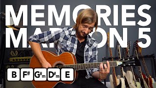 Maroon 5 - Memories guitar lesson tutorial chords how to play easy aco