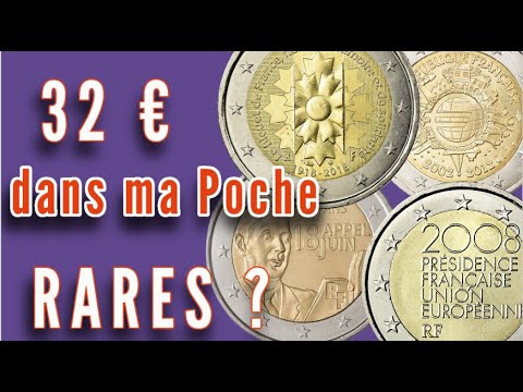 VALEUR de 4 Pièces de 2 EUROS FRANCE Trouvées DANS mes POCHES