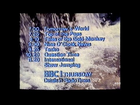 BBC1 closedown announcer Peter Bolgar 15th December 1982