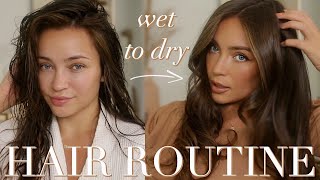 WET TO DRY HAIR ROUTINE: everything I use & how I style (dyson airwrap)