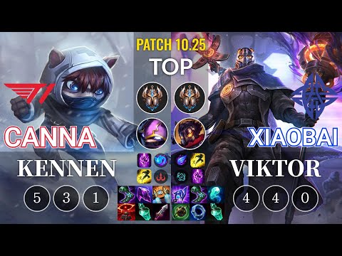T1 Canna Kennen vs ES Xiaobai Viktor Top - KR Patch 10.25