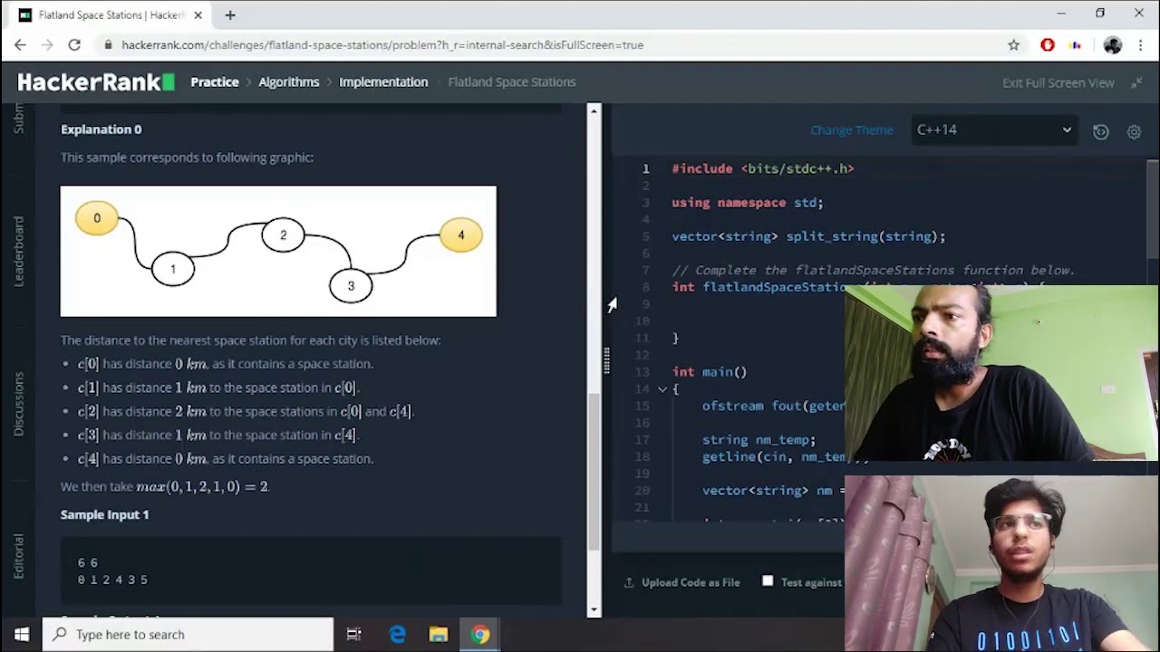 Competitive Coding with Keshav - HackerRank - Flatland Space Station