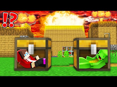 Epic VOLCANO vs JJ and Mikey Doomsday CHEST Bunker - Minecraft (Maizen)
