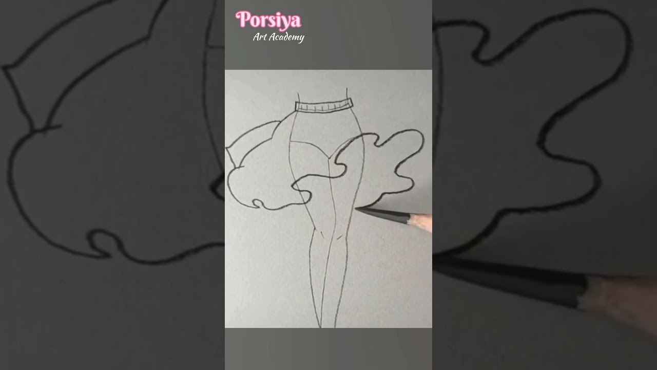 How easy to draw girl skirt dress drawing#shorts #drawing #sketch #trending #dress