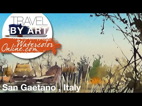 #144 Travel By Art, Ep. 19: Historical Village of San Gaetano, Italy (Watercolor Landscape Tutorial)
