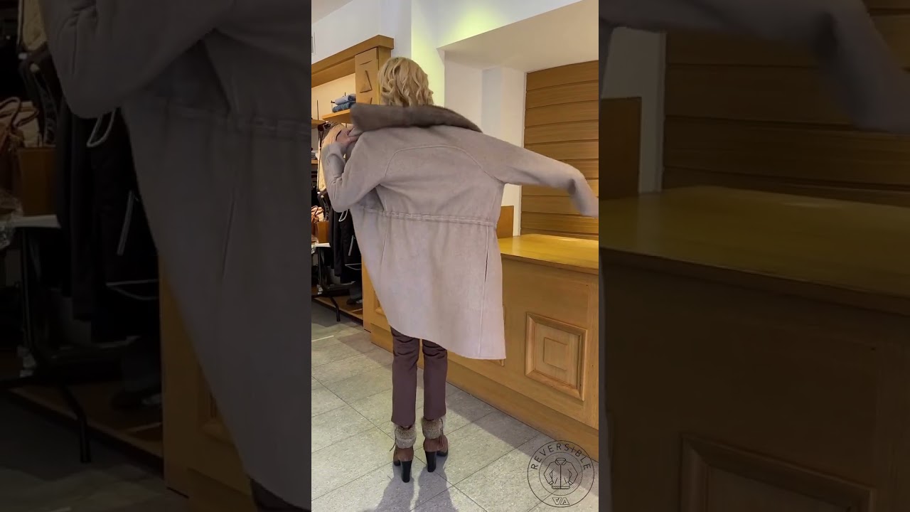 Manteau double face réversible des collections AAllard de Megève