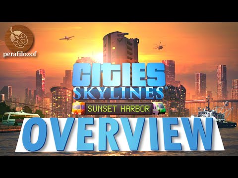 🐟 Cities: Skylines Sunset Harbor DLC overview Fishing, Trolleybus, Transport hubs and more