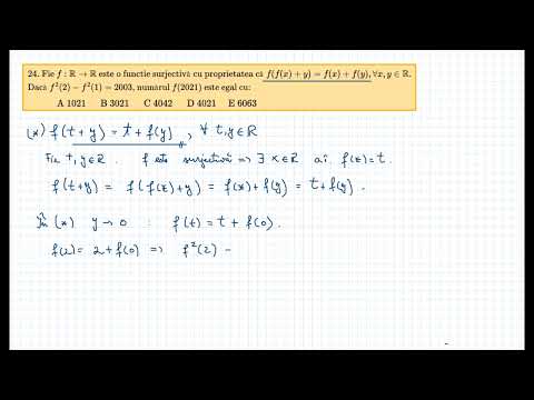 O ecuație funcțională de olimpiadă în care se folosește surjectivitatea